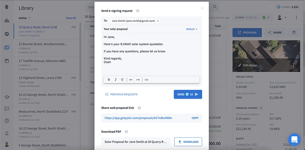 proposal tracking timeline